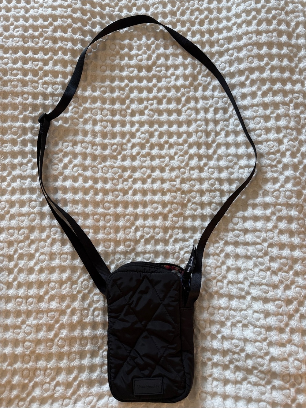 Vera Bradley Black Quilted Crossbody Phone Pouch